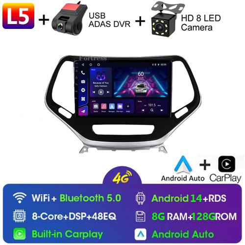 Car Auto For Jeep Cherokee 5 KL 2014 - 2018 Android Radio Carplay 4G GPS Navigation Multimedia Stereo Player QLED BT No 2din DVD