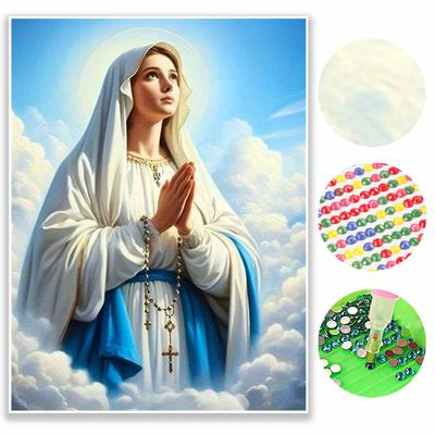 Diamantmalerei Set DIY 5D Vollbohrer Jungfrau Maria Religiöse Kunst Handwerk für Heimwanddekoration