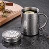 1Pcs Drink Beer Tea Juice Stainless Steel Mug Double Layer Tea Cup Durable Water Cup