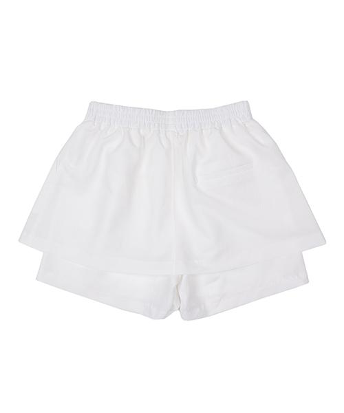 WHEN YOU MOVE Basic Elastic Skirt Shorts White
