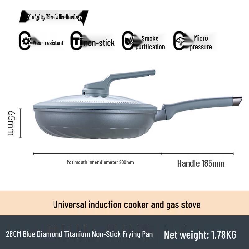 ASD Blue Diamond Titanium Non-stick Frying Pan 28CM