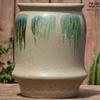 Tall Retro Handmade Green Ceramic Pot for Succulents and Flowers