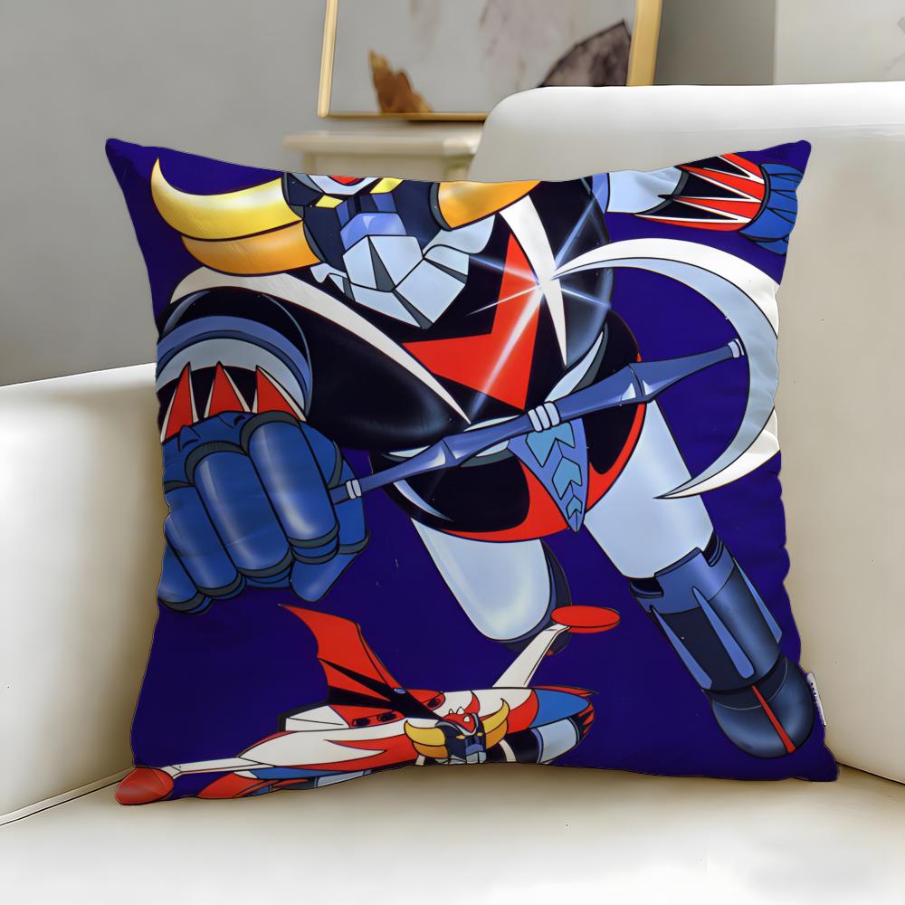 classic mecha anime UFO Robo Grendizer Cushion Cover Soft  EasyWash Pillow Case  Versatile for Couch Bed Travel and Office