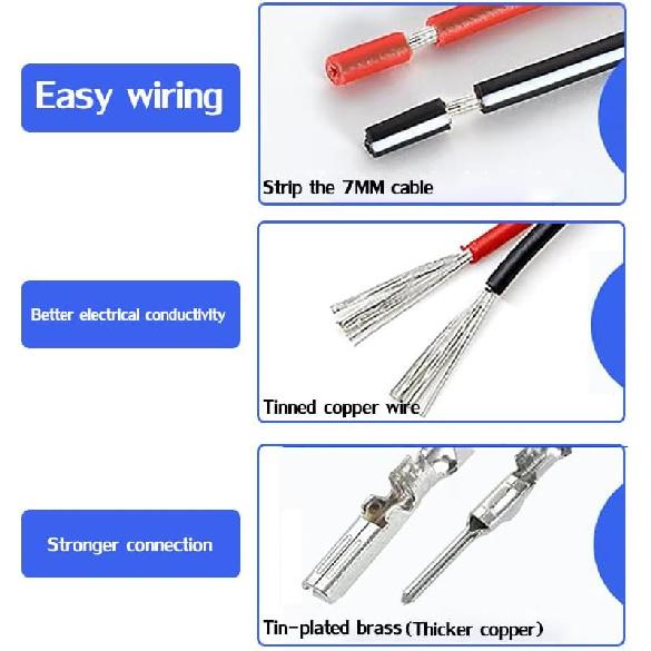 2 Pin Connector Waterproof,2Pin Way Car Electrical Connector With Wire 16AWG Marine For Car,Truck,Boat,Motorcycle And Other Wire Connections.