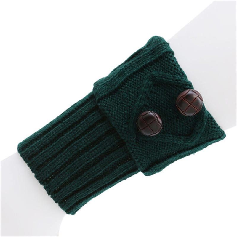 Women Winter Leg Warmers Lolita Sweet Girl Buttons Crochet Short Leg Warmers for Boot Lady Boot Knee High Boots