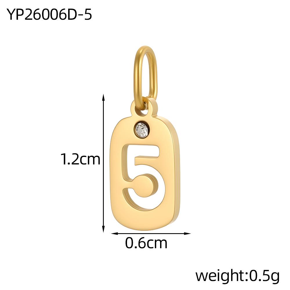 CARLIDANA Stainless Steel Hollow Digital Accessories Pendant Zircon Number Charms Necklace Jewelry Gift for DIY Jewelry Making