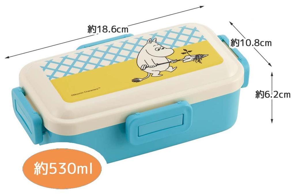 Skater Moomin Barevný obědový měkký box Vyrobeno v Japonsku, 530 ml, Antibakteriální, Náplň, Vypouklé víko, Dámský, (PFLB6AG-A)