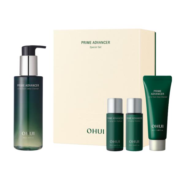 O HUI Prime Advancer Gel to Foam Deep Cleanser Special Set 4items