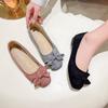 Fashion Ladies Footwear Slip-on Square Toe With Bow Women's Flat Shoes Comfortable Chic and Elegant Low Price Korean Style Popular Shoe