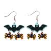 Halloween Contrasting Color Earrings Lightweight Acrylic Ear Studs Creative Stud Earring for Costume Get-Together Party