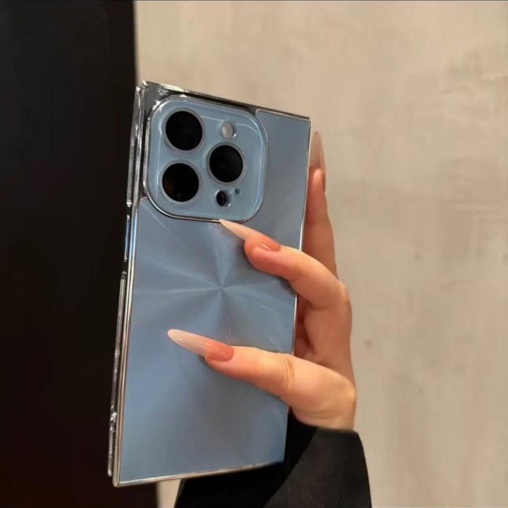 Luxus-LP-CD-Textur-Beschichtung Linsenschutz Handyhülle Für iPhone 16 15 14 Plus 13 Pro Max Laser Aurora Dazzle Stoßfeste Hülle