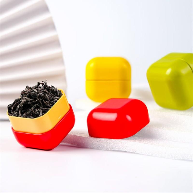 Mini cutie portabilă de tablă pentru ceai, borcan sigilat, cutii de ambalare, bijuterii, bomboane, mic de depozitare, cutie pentru monede, cercei, căști, cutie de cadou