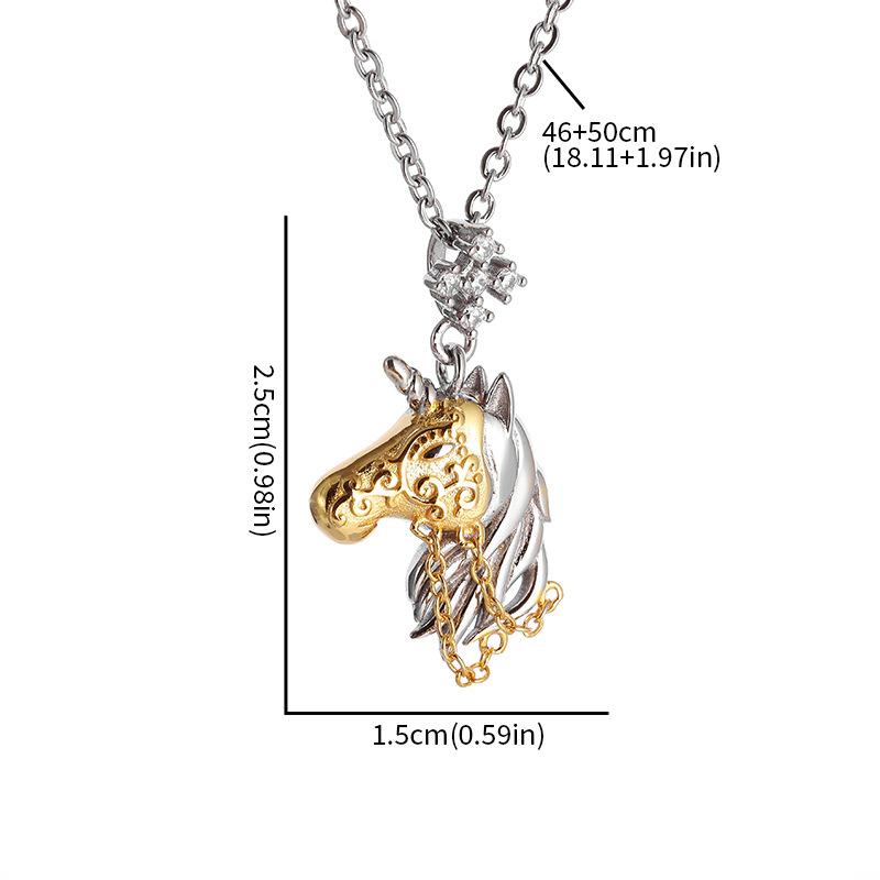 

Золотая маска кулон-единорог ожерелье модное роскошное ожерелье цепочка для ключицы
