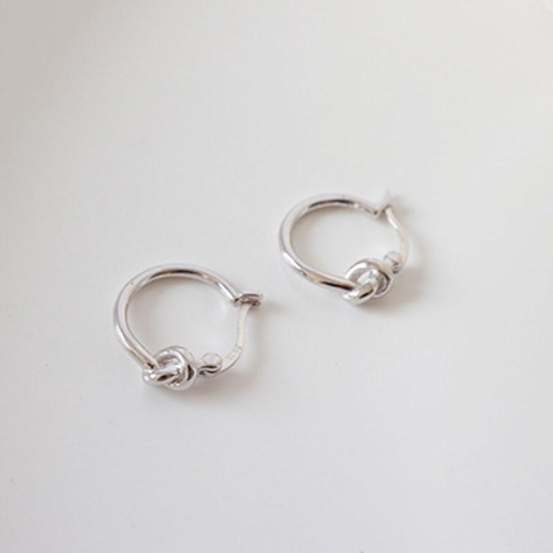 knot hoop earrings 925 sterling silver gold plated  fashion huggie earrings for women