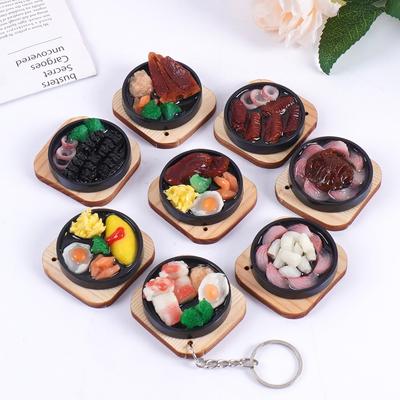3D Teppanyaki Steak and Sushi Keychain - Japanese Food Toy Bag Charm