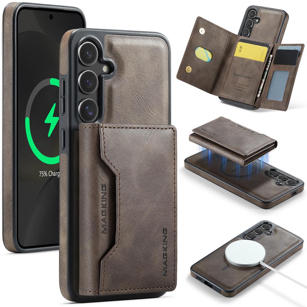 MAGKING K2 Series For Samsung Galaxy S26 / S26 Pro Magnetic Case PC + TPU + PU Phone Cover with RFID Blocking Wallet