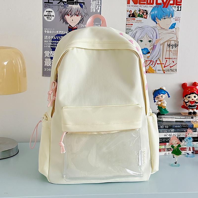 School Bag New College Style Fresh and Sweet Dopamine Candy Color Transparent Bar Junior High School Backpack