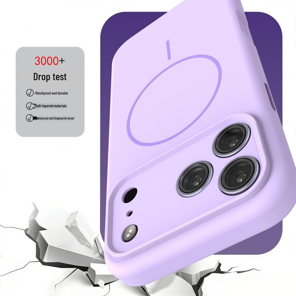 Compatible Magnetic Liquid Silicone iPhone 16 Pro Max Case - Full Coverage, Drop Protection, Skin-Feel Protective Design