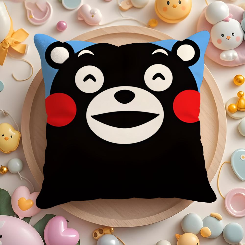Cute K-kumamonS Cushion Cover Home & Car Multi-Scene Pillow Cover - Reversible, Soft & Durable for Daily Use