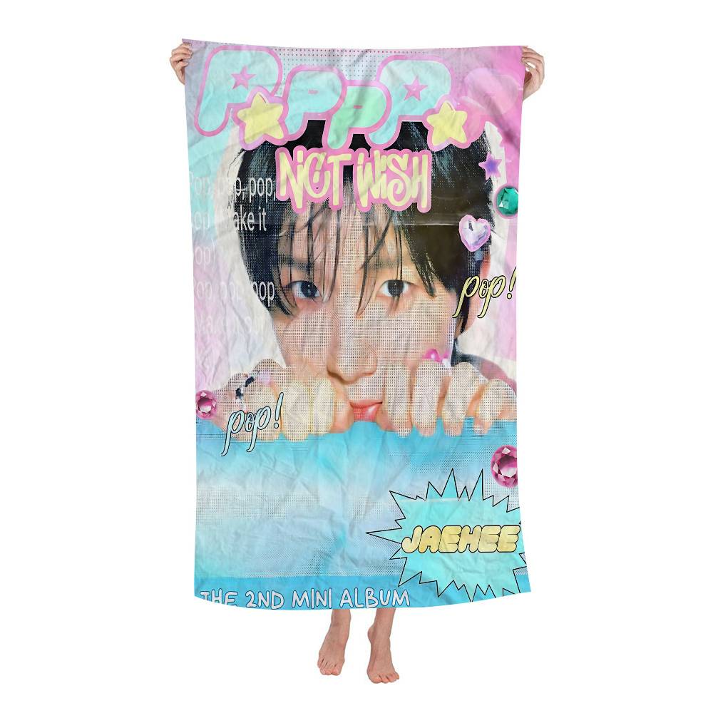 Kpop Band N-NCT W-Wish Singer Beach Towel Colorful Bath Towels For Girl Microfiber Quick Dry Sand Free Beach Yoga Spa