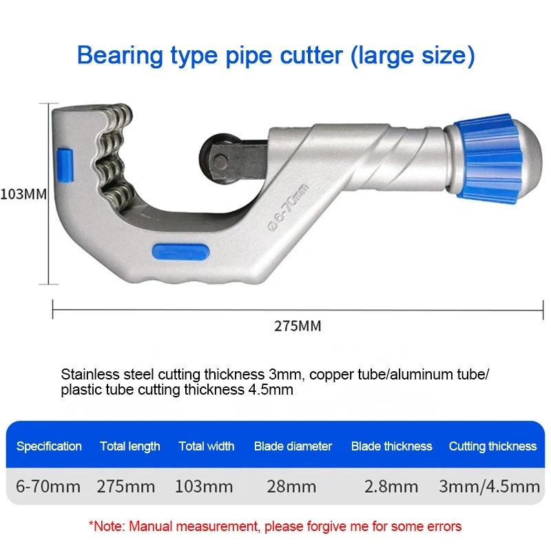 Metal Roller Tube Cutter Stainless Steel Roller Type Scissor Bearing Pipe Cutter Copper Tube Plumbing Cutting Refrigeration Tool