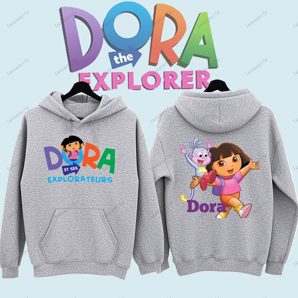 

Dora The Explorer Cute Anime Cartoon Men Pullover Long Sleeve Hoody Comfortable Sportswear Unisex Women Men Sportswear S
