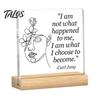 Wooden Base Table Ornament Motivational Mental Health Desktop Decoration, Acrylic Sign with Stand, Inspirational Desk Office Decor, for Therapy