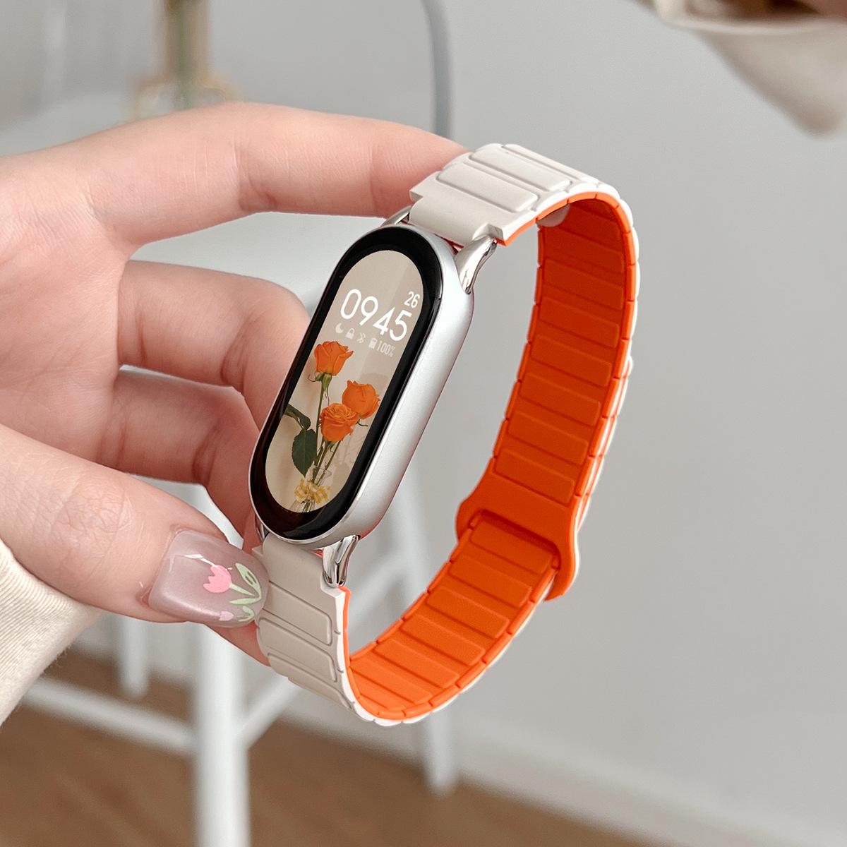 Силиконовый магнитный спортивный ремешок-браслет для Xiaomi Band 8/9/10 For Xiaomi Band 9/NFC