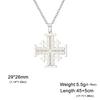 Jeshayuan Jerusalem Cross Pendant Necklace For Women Stainless Steel Bible Crusaders Men Necklaces Jewelry Gift Wholesale