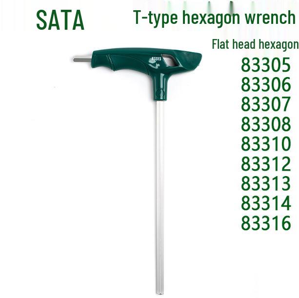 SATA L-Shaped T-Handle Hex Key Set, 6-Point Hex Wrench Screwdriver 83305-83316 T-Handle Hex Key 2MM 83305