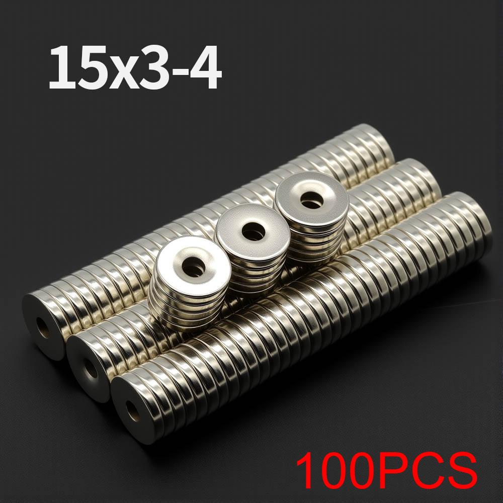 15x3-4mm Potente con fori Magnete al Neodimio N35 NdfeB Magnetico Permanente magneti Rotondi Super Forti Magneti da Frigorifero Fai da Te