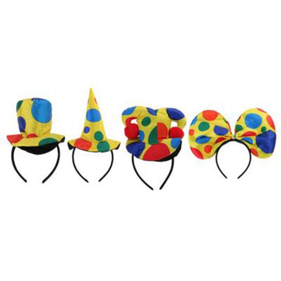 Polka Dot Clown Hat Headband Hair Hoop Circus Jester Fancy Dress Costume Prop