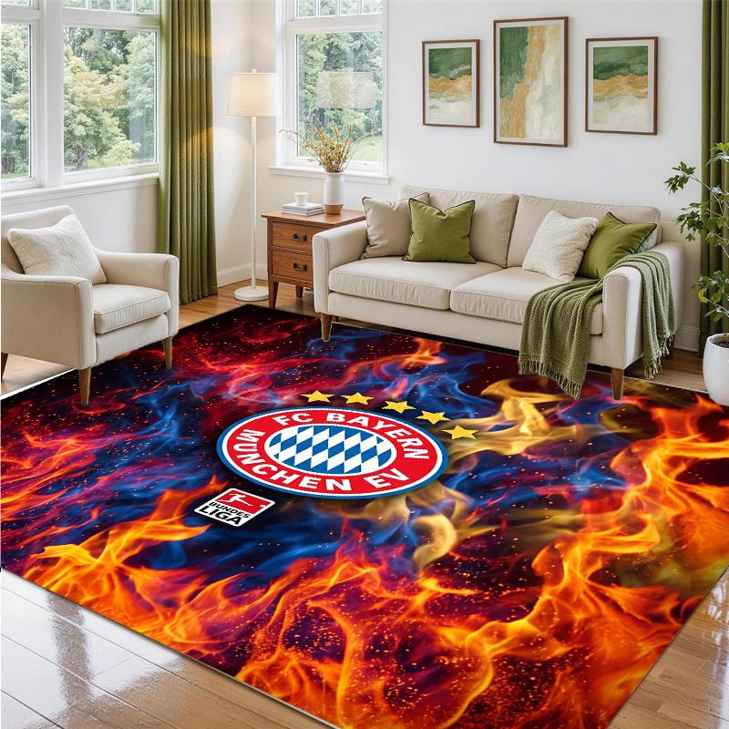 Tapis Velours Cristal Design Bayern Munich Tapis Décoratif Doux pour Chambre à Coucher Entrée