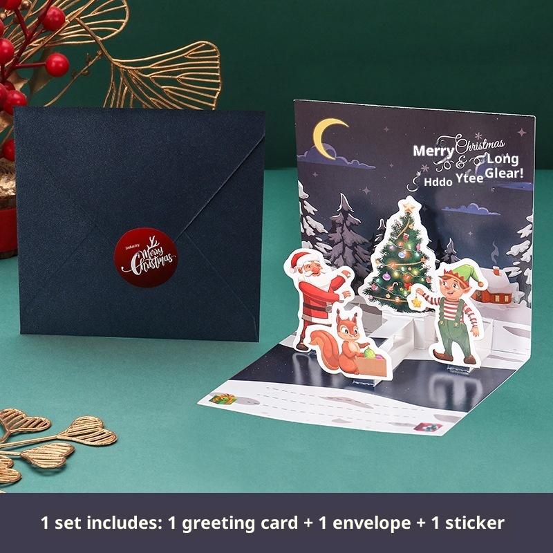 3D Weihnachtskarten zum Falten Frohe Weihnachten Beste Wünsche Karte Weihnachtsgeschenk für Neujahrssegen Dankes-Postkarte Dekoration