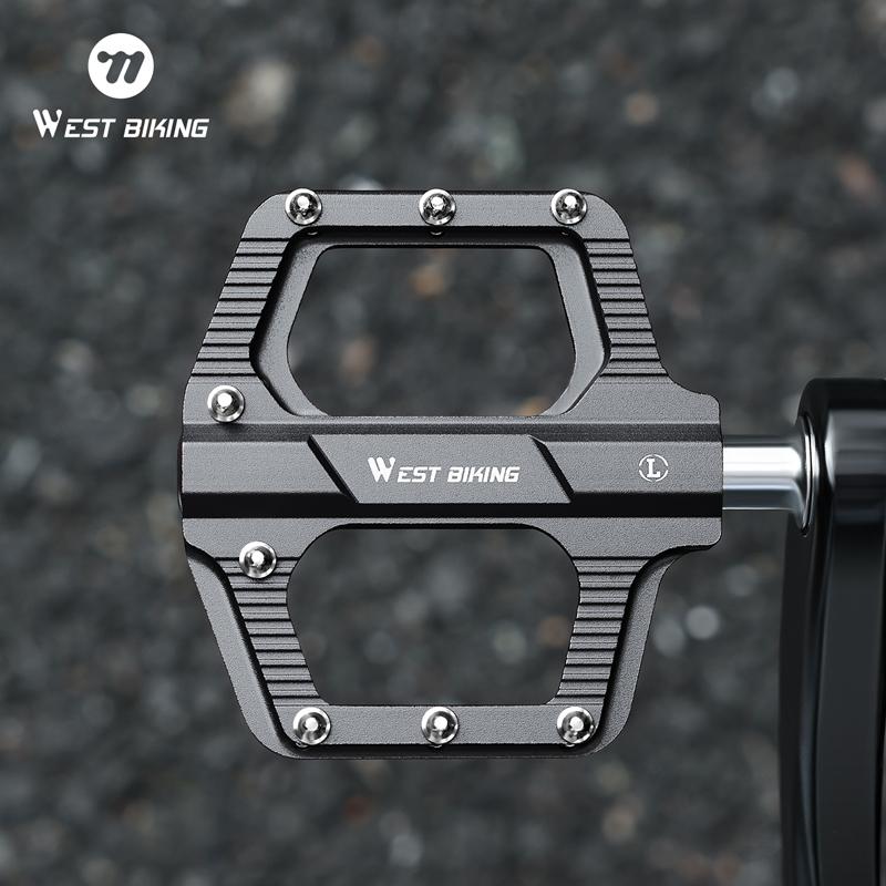 WEST BIKING Bicycle 3 Bearings Pedal Multicolor Lightweight Anti-Slip Flat Pedals Aluminum Alloy Road Bike Pedal BMX MTB Parts