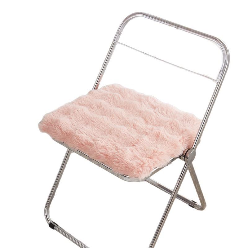 Cozy Winter Rabbit Plush Seat Cushion for Office Chair