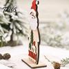 Unique Christmas Gift for Family Nordic Style Wooden Ornaments, Cute Santa Claus/Snowman/Reindeer Window Display Props Figurine Holiday Home