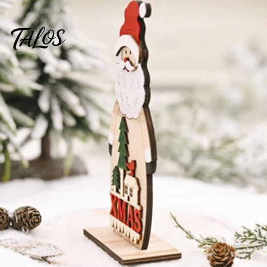Unique Christmas Gift for Family Nordic Style Wooden Ornaments, Cute Santa Claus/Snowman/Reindeer Window Display Props Figurine Holiday Home