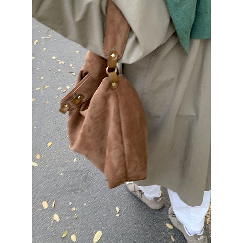 

Ретро сумка під пахви, Проста сумка-тоут, Одноплечова сумка великої місткості коричневий