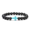 Natürlicher Stein Perlen Kreuz Armband Damen Einfaches Armband Perlen Vielseitiges Armband Europäisches und Amerikanisches Neues Mehrfarbiges Perlenarmband.