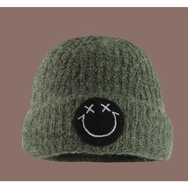 Women's Autumn and Winter Ins Fashion and Versatile Face Showing Small Knitted Big Head Circumference Warm Smiling Face Cold Hat