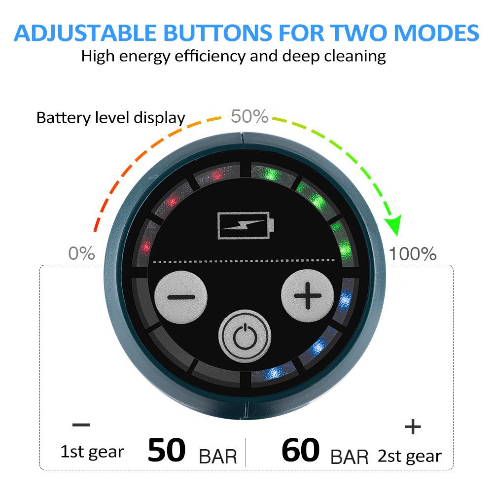 18V Cordless Pressure Washer Household High Pressure Car Wash Tool Portable Vehicle Cleaning Machine Automobile Washer