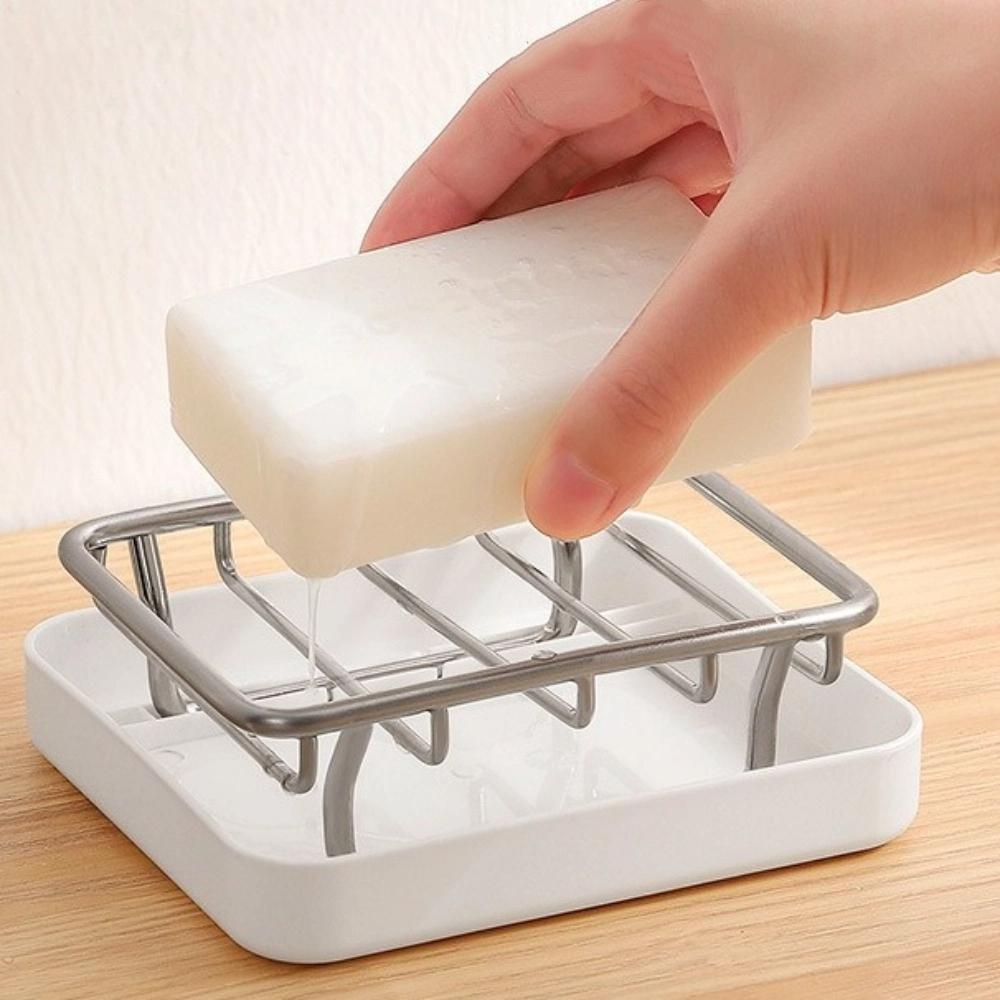 Stainless Steel Double-Layer Soap Box Rustproof Soap Storage Box Convenient Soap Drain Box  Hotel
