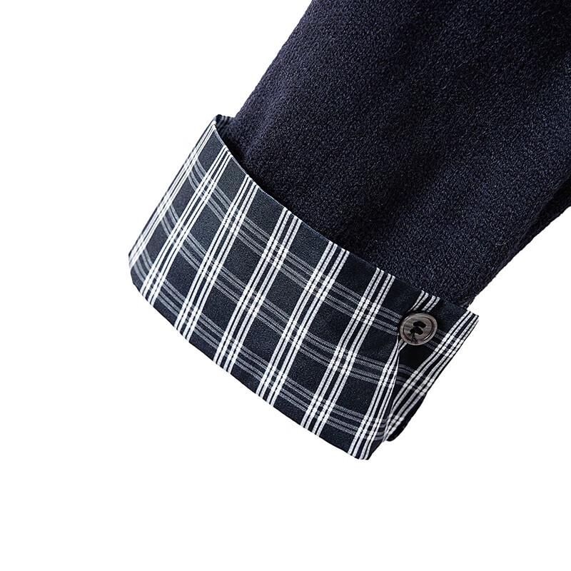 Women's Plaid Spliced Knit Top