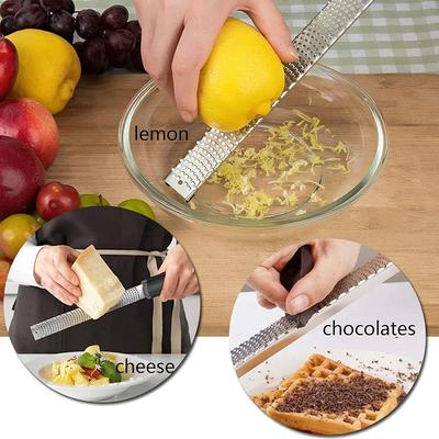 New Stainless Steel Cheese Grater Lemon Zester with Cover Cheese Lemon Fruit Chocolate Grater with Nonslip Handle Kitchen Gadget