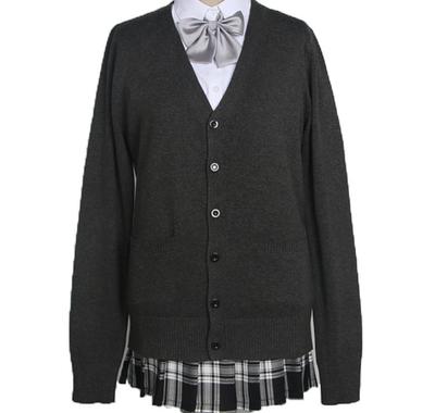 Shop Solid Color Long Sleeve Cardigan Knit Beautiful and Loose for School Uniforms Dark Phoenix's Top, 100% Cotton, Simple, V-Neck, Fit, Unisex, (Size
