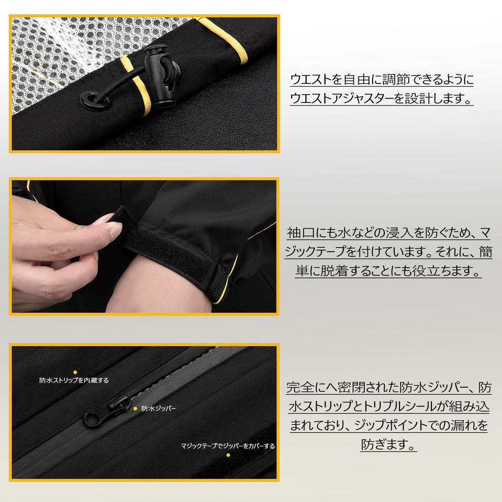 RENHE Motorcycle Rainwear Set with Shoe Waterproof and Ideal for and Size M Men's Covers, Water-Repellent, Cycling, Golf, Work, Hiking, Green,