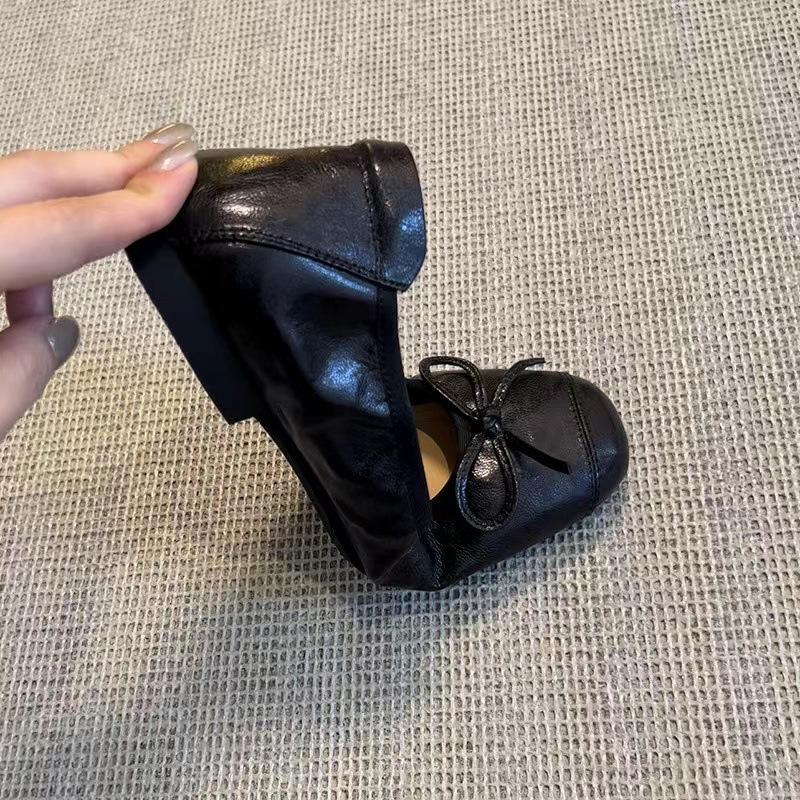 Women Ballet Flats 2026 Autumn Round Toe Bow Casual Shoes High Quality Sheepskin Comfortable Outdoor Low Heel Shoe Zapatos Mujer