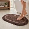 Oval Bathroom Rug, Microfiber Soft Highly Absorbent Bath Rug, Non-Slip Plush Fluffy Door Mat for Shower Bathtub Sink Entrance