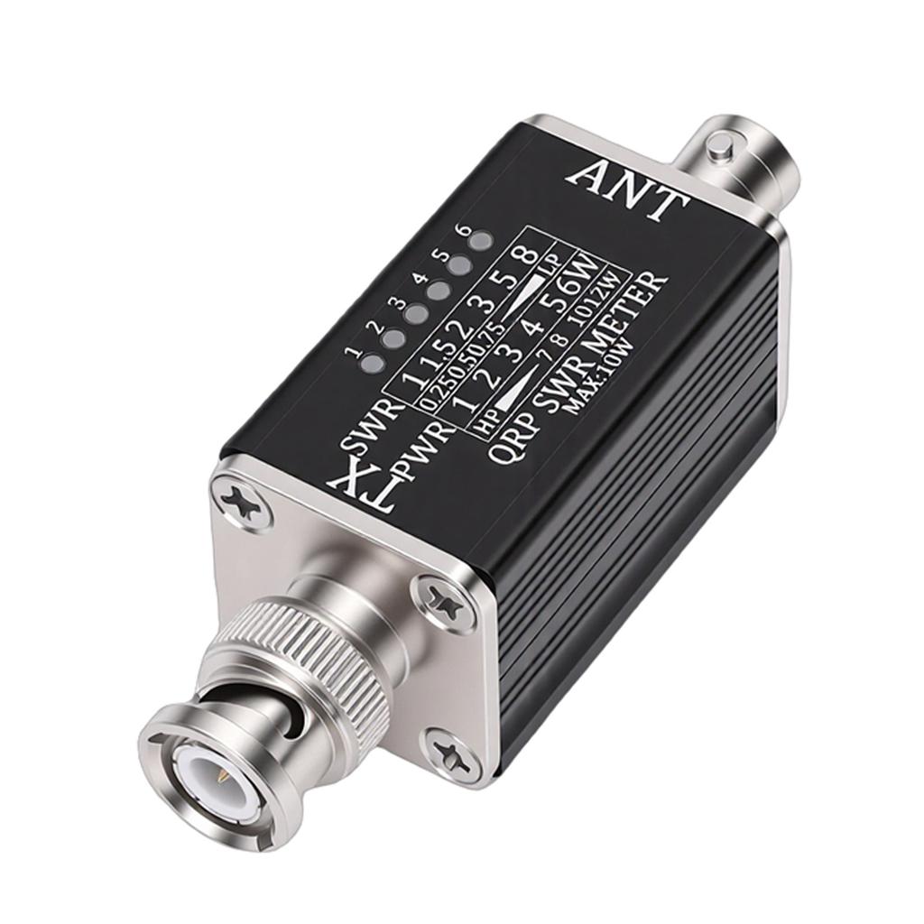 10W SWR Meter with 6 LED Indicators 1 30MHz Frequency Standing Wave Ratio Meter BNC Interface